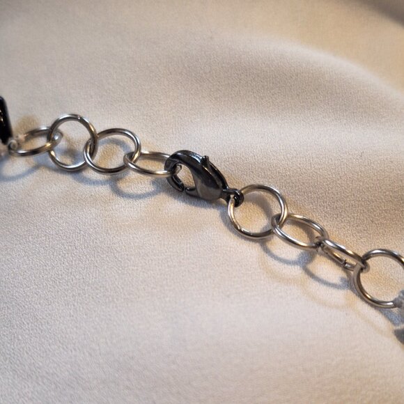 Artisan Handmade Quartz Black Tourmaline Stone Chip Double Stand Necklace - Picture 4 of 8